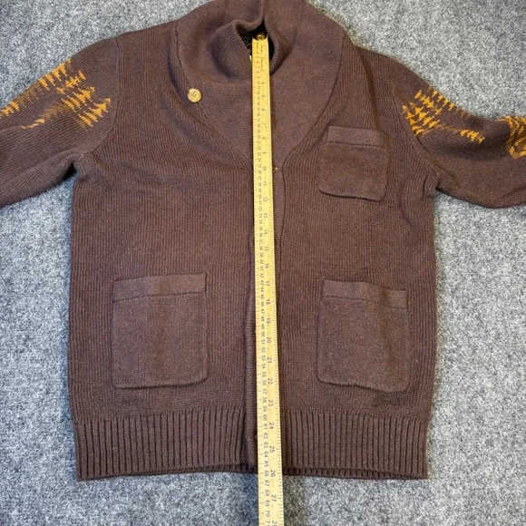 Pendleton Mens Shawl Collar Cardigan‎ Harding Sweater Brown Cotton Button Up Sm